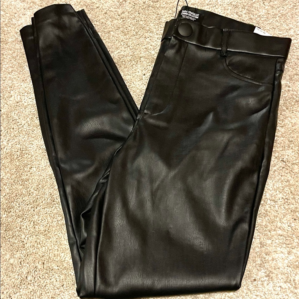 Zara leather leggings